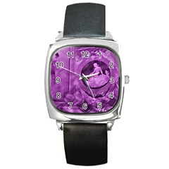 Vintage Purple Lady Cameo Square Metal Watch by BrightVibesDesign