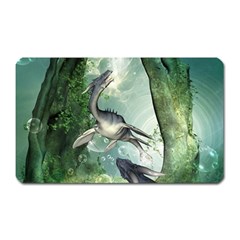 Awesome Seadraon In A Fantasy World With Bubbles Magnet (rectangular) by FantasyWorld7