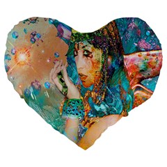 Star Illumination Large 19  Premium Heart Shape Cushions by icarusismartdesigns