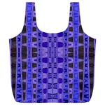 Blue Black Geometric Pattern Full Print Recycle Bags (L)  Back