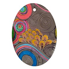 Rainbow Passion Ornament (oval)  by SugaPlumsEmporium