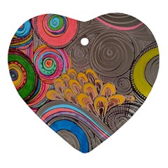 Rainbow Passion Heart Ornament (2 Sides) by SugaPlumsEmporium