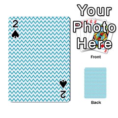 Blue White Chevron Playing Cards 54 Designs  by yoursparklingshop