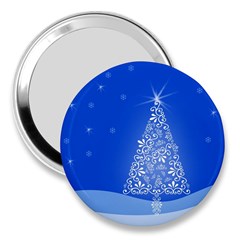 Blue White Christmas Tree 3  Handbag Mirrors by yoursparklingshop