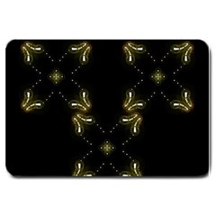 Festive Black Golden Lights  Large Doormat  by yoursparklingshop
