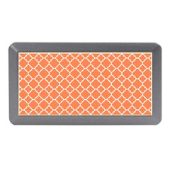 Tangerine Orange Quatrefoil Pattern Memory Card Reader (mini) by Zandiepants