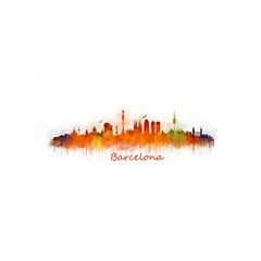 Barcelona City Art Satin Wrap by hqphoto
