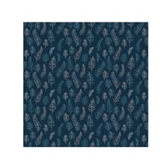 Whimsical Feather Pattern, Midnight Blue, Small Satin Scarf (square) by Zandiepants