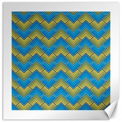 Blue And Yellow Canvas 16  X 16   by FunkyPatterns
