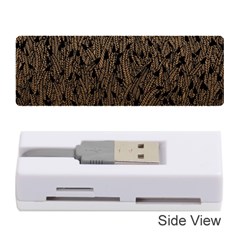 Brown Ombre Feather Pattern, Black, Memory Card Reader (stick) by Zandiepants