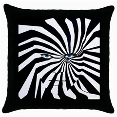 Zebraface Square Black Throw Pillow Case by DryInk