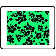 Dark Lime Hawaiian Fleece Blanket (medium)  by AlohaStore