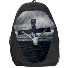 Jesus On The Cross At The Sea Backpack Bag by dflcprints
