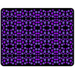 Dots Pattern Purple Double Sided Fleece Blanket (medium)  by BrightVibesDesign
