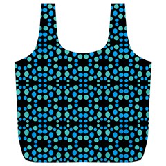 Dots Pattern Turquoise Blue Full Print Recycle Bags (l)  by BrightVibesDesign