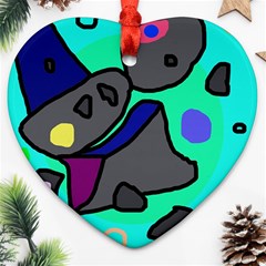 Blue Comic Abstract Heart Ornament (2 Sides) by Valentinaart