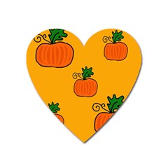Thanksgiving Pumpkins Pattern Heart Magnet by Valentinaart