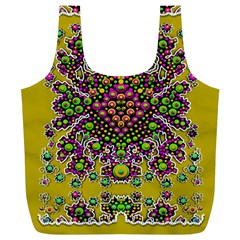 Fantasy Flower Peacock With Some Soul In Popart Full Print Recycle Bags (l)  by pepitasart