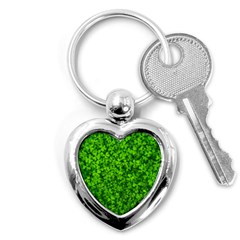 Shamrock Clovers Green Irish St  Patrick Ireland Good Luck Symbol 8000 Sv Key Chains (heart)  by yoursparklingshop