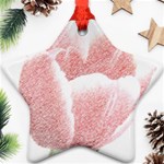 Tulip red pencil drawing art Star Ornament (Two Sides)  Back