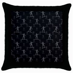 Surfing Motif Pattern Throw Pillow Case (black) by dflcprints
