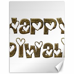 Happy Diwali Greeting Cute Hearts Typography Festival Of Lights Celebration Canvas 12  X 16   by yoursparklingshop