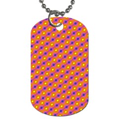 Vibrant Retro Diamond Pattern Dog Tag (two Sides) by DanaeStudio