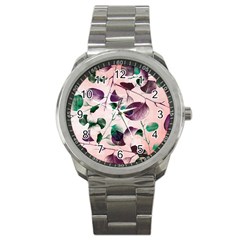 Spiral Eucalyptus Leaves Sport Metal Watch by DanaeStudio