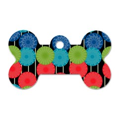 Vibrant Retro Pattern Dog Tag Bone (two Sides) by DanaeStudio