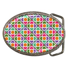 Modernist Floral Tiles Belt Buckles by DanaeStudio