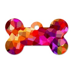 Geometric Fall Pattern Dog Tag Bone (two Sides) by DanaeStudio