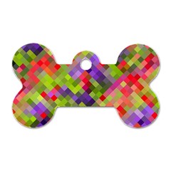 Colorful Mosaic Dog Tag Bone (two Sides) by DanaeStudio