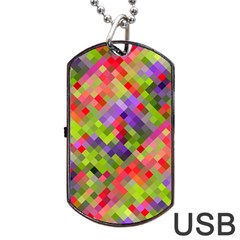 Colorful Mosaic Dog Tag Usb Flash (two Sides)  by DanaeStudio