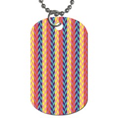 Colorful Chevron Retro Pattern Dog Tag (two Sides) by DanaeStudio