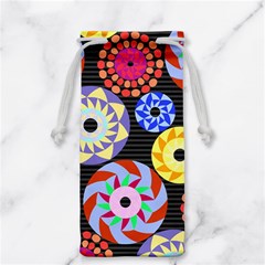 Colorful Retro Circular Pattern Jewelry Bags by DanaeStudio