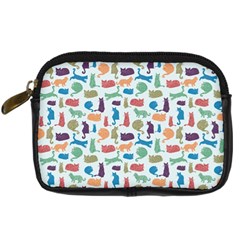 Blue Colorful Cats Silhouettes Pattern Digital Camera Cases by Contest580383