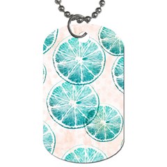 Turquoise Citrus And Dots Dog Tag (two Sides) by DanaeStudio