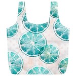 Turquoise Citrus And Dots Full Print Recycle Bags (L)  Back