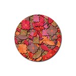 Beautiful floral design Rubber Coaster (Round)  Front