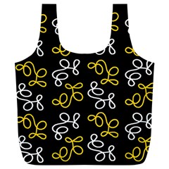 Elegance - Yellow Full Print Recycle Bags (l)  by Valentinaart