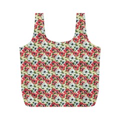 Gorgeous Red Flower Pattern  Full Print Recycle Bags (m)  by Brittlevirginclothing