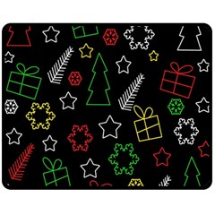 Colorful Xmas Pattern Fleece Blanket (medium)  by Valentinaart