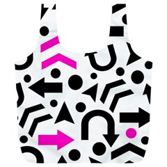 Magenta Right Direction Full Print Recycle Bags (l)  by Valentinaart