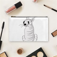 White Cat  Cosmetic Bag (medium)  by Valentinaart