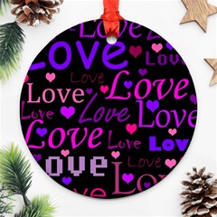 Love Pattern 2 Ornament (round)  by Valentinaart