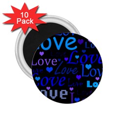 Blue Love Pattern 2 25  Magnets (10 Pack)  by Valentinaart