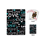 Valentine s day pattern - cyan Playing Cards (Mini)  Back