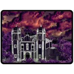 Fantasy Tropical Cityscape Aerial View Fleece Blanket (large)  by dflcprints
