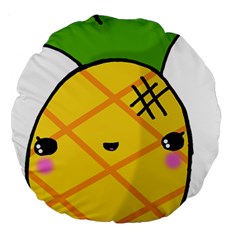 Kawaii Pineapple Large 18  Premium Round Cushions by CuteKawaii1982