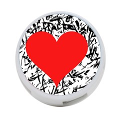 Red Valentine 2 4-port Usb Hub (one Side) by Valentinaart